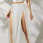 Falda elegantes de Seda con Abertura